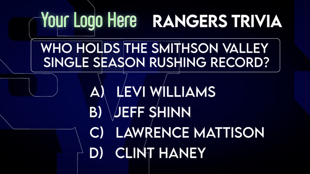 Rangers Trivia Sponsorship